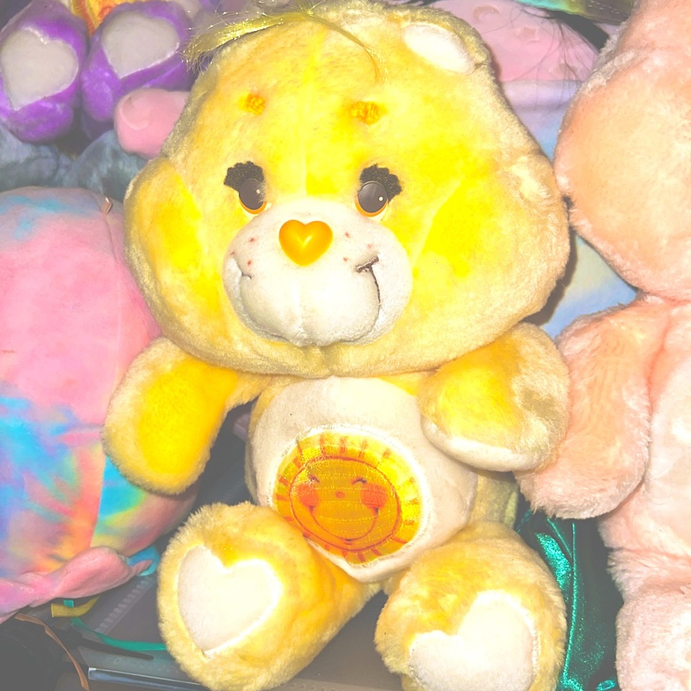 Vintage 1983 Funshine Bear Care Bears 13" Sunshine Plush Sunny Sun Kenner Toy